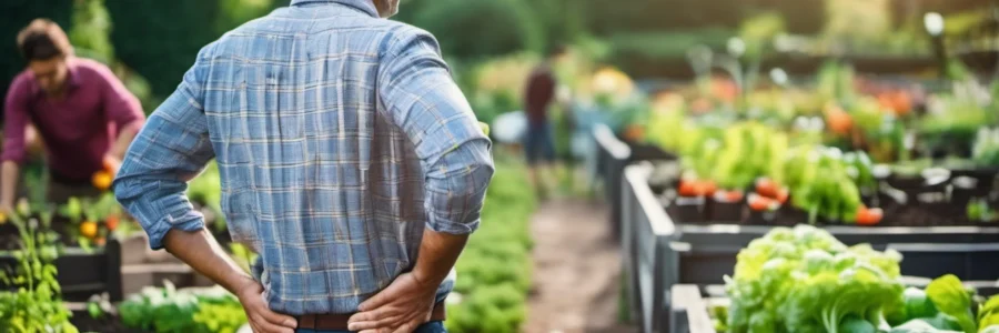 Gartenarbeit kann vor Rückenschmerzen schützen. - Das Bild wurde mit Hilfe von KI generiert